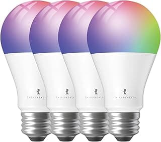 THIRDREALITY Zigbee Smart Color Bulb ZL1 4 Pack, Compatible with Home Assistant, SmartThings, Aeotec, Homey, Hubitat or Echo Devices with Built-in Hub, A19 -RGB Bulb, 2700K-6500K Tunable, 800 Lumens