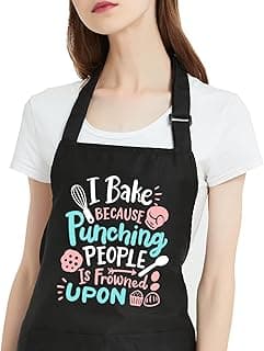 Funny Baking Aprons for Women with Pockets, Water Restistant Cooking Apron for Men Birthday Gift for Baker Dad Mom image