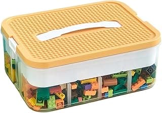 Toys Organizer Storage Case Plastic Storage Container Box for Lego Stackable Building Block Playroom Organization Bin for Lego, Board Games, Craft Supplies image