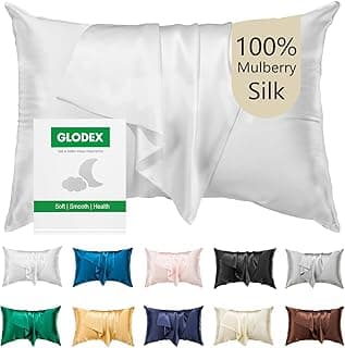 100% Pure Mulberry Silk Pillowcase for Hair and Skin Face - Both Sides 25 Momme Grade 6A with Hidden Zipper Ultra-Soft and Breathable 1Pc Gifts for Women Men (White, Queen 20"×30") image
