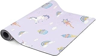 Kids Yoga Mat with Fun Print Design, Blue image