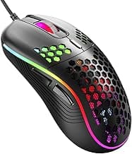 Wired Gaming Mouse with,RGB Backlight high Precision 8800 USB Plug Play Lightweight Gaming Mouse, 6 programmable Buttons,Ergonomic Wired Mouse for Laptop,Computer,PC,Mac(Black) image