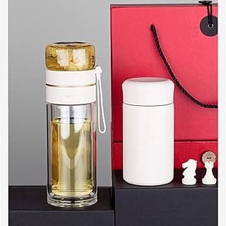 2pcs Tea Thermos Mug Cups with Tea Infuser, Vacuum Flask Stainless Steel Water Bottle Thermoses Gift Box (Color : D) image