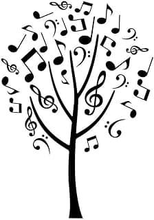 MyWonderfulWalls Music Note Tree Wall Decal - Repositionable Sticker (50" w x 71.5" h) image