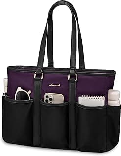 LOVEVOOK Teacher Tote Bag for Women Work, 15.6 Inch Laptop Bag for Women, Nurse Bag, Utility Everything Bag For Travel College Daily, Professional Computer Bag Large Purse Handbag With Multi Pockets image