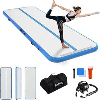 Air Tumbling Mat, 6ft/10ft/13ft/16ft/20ft Inflatable Gymnastics Air Mat 4inch/8inch for Gymnastics Training/Home Use/Cheerleading/Yoga/Water with Pump