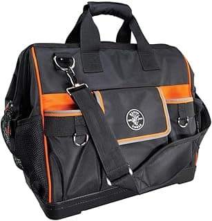 Klein Tools 55469 Tradesman Pro Wide-Open Tool Bag Made of 1680 Ballistic Weave with Molded Bottom and Detachable Shoulder Strap image