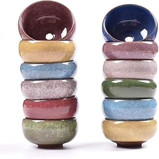 Succulent Plant Pot, My Decor 12 Pcs 2.5 Inch Ceramic Ice Crack Cactus Plant Pot /Flower Pot/ Container/ Planter image