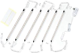 Premium LED Light Strips Kit: 6 x 12" Linkable Bars + Rocker Switch for Warm White Ambient Lighting in Cabinets, Closets, Shelf, Display Case, Showcase Lighting, 3000K Warm White image