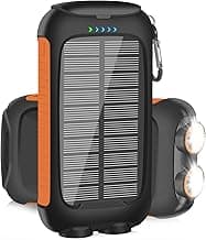 Annero Solar-Charger-Power-Bank, 38800mAh Portable Charger, 5V/3.1A Fast Charging USB & Type-c Ports Built-in Super Bright Flashlights, Perfect for Camping Travel Outdoor Activities image