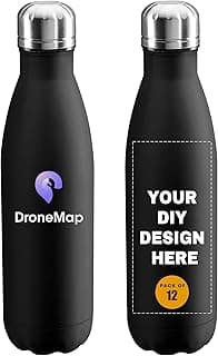 Personalized Custom Water Bottles Print in USA 17oz 12 Pcs Stainless Steel Double Wall Insulated Leakproof Cups With Colorful Text Logo for Sports Outdoors