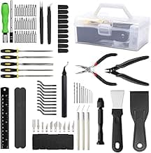 93 Pcs 3D Printing Tools Kit, Complete 3D Printer Tools, 3D Printer Accessories (Deburring Tools, Art Knife Set, Drill, Screwdriver Set ...) for Removal, Smoothing, Deburring, Craving, Maintenance