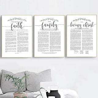 VlejoyFamily Proclamation Prints Family Canvas Wall Art Living Proclamation The World Family Quotes Canvas Art Poster Home Decor 16x24 Inch x 3pcs No Frame