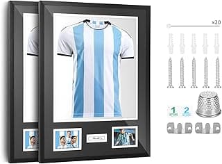 CDEN Jersey Frame, t Shirt Frame, Jersey Frames with Picture Slots, Jersey Display, Photo Display, for Soccer, Football, Basketball, Baseball (2 Pack)
