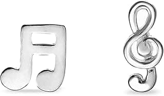 Boma Jewelry Sterling Silver Music Note & Treble Clef Stud Earrings image