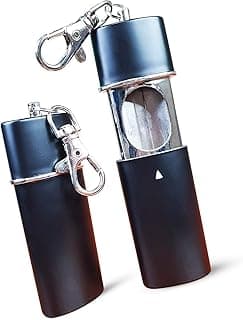 Ashtrays for Cigarettes Portable Pocket Ashtray - Pack of 2 Premium Fireproof ABS Metal Smell Proof Cool Travel Ashtray with Keychain Outdoor Butt Disposal Tube Cute Fancy Ash Tray Black image