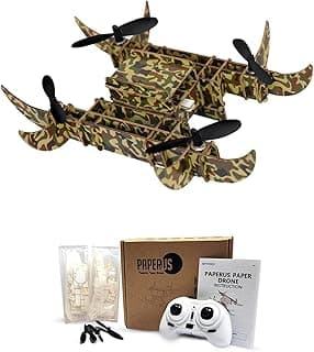 COCODRONE 3D Puzzles DIY Paper Ladybug Mini Drone for Adults, Kids and Beginner Brain Teaser, Science Educational Easy Punch Out Crafts Building Kit, STEM Projects for Kids (PAPERUS-Military)