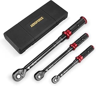 AEROFORCE 1/4 & 3/8 & 1/2-inch Drive Click Torque Wrench, 3Pcs Torque Wrench Set 4-20Ft.lb, 5-45Ft.lb, 15-165Ft.lb 72-Tooth Dual Scale for Bike, Moto, Car Repair image