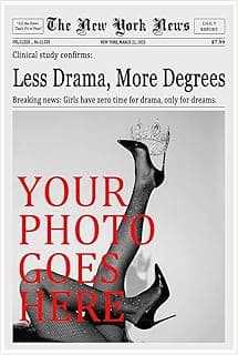 Customizable Newspaper Canvas Art – Less Drama, More Degrees Motivational Feminist Quote Wall Art for College Dorms, Offices, and Study Spaces, Vintage Newspaper Print 12x18in Unframed image