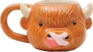 BigMouth Cute Ceramic Highland Cow Coffee Mug, Country Farmhouse Kitchen Cup, Gifts for Animal Lovers image