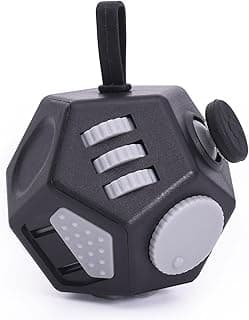 Mini Fidget Toys,12 Sided Cube Toys Relief Stress,Anxiety, Depression,Autism for Kids Adults Improve Focus and Kill Time (Black) image