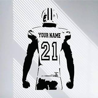Personalized Custom Football Wall Decal - Choose Your Name - Numbers Custom Player Jerseys Vinyl Decal - Sticker Decor Kids Bedroom 3 (30x46 in)