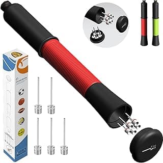 Football Pump with Needle Storage, Ball Pump with 5 Needles & Extendable Cable, Hand Pump for Balls, Ball Air Pump for Football, Basketball, Soccer, Volleyball - Great for All Exercise Balls image