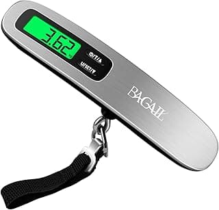 Digital Luggage Scale, 110lbs Hanging Baggage Scale with Backlit LCD Display, Portable Suitcase Weighing Scale, Travel Luggage Weight Scale with Hook, Strong Straps for Travelers image