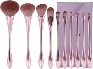 MIXIA 10 Pcs Makeup Brushes Set Powder Foundation Eyeshadow Eyeliner Lip Contour Concealer Smudge Brush Tool Ideal Gift
