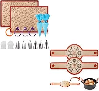 Macaron silicone baking mats and Silicone Bread Sling Set, Easy Clean & Non-Stick Food Grade Silicone image