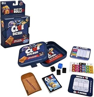 Hasbro Gaming Clue Diced Game, Quick Easy to Learn Dice Game, Portable Travel Game, Mystery Game, Ages 8 and Up