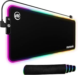 LED Mouse pad, Large RGB Glow Gaming Mouse Pad for Computer Keyboard with 16 Cool Lighting Modes, Anti-Slip Base, Waterproof, Stain Resistant, Gamer Office Mousepad, 31.5×11.8 Inch, Black image