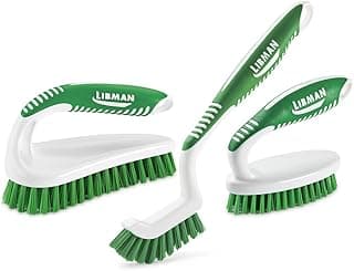 Scrub Brush Kit – Three Different Durable Brushes for Grout, Tile, Bathroom, Kitchen. Easy to Handle, Strong Fibers for Tough Messes – Family Made in the USA, Unisex Lot 2406 image