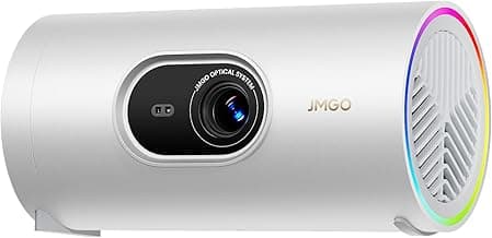 JMGO PicoPlay 1080P Smart Portable Projector, Google TV, 400ISO Lumens, 8W Dolby Digital, 3D-Active, HDR10, Mini Projector with WiFi & Bluetooth for Home, Outdoor, Include Optical Filter image