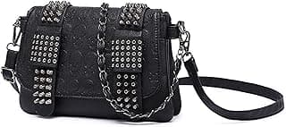 Women Shoulder Crossbody Bag Punk Skull Rivet Purse, Gothic Clutch Handbags with Chain Shoulder Strap image