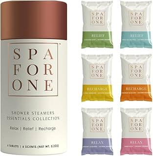Aromatherapy Shower Steamers - Pack of 6 with Natural Essential Oils. Relaxation and Luxury Self Care Birthday Gifts for Women and Men image