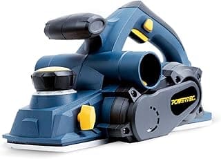 POWERTEC HP1005V Portable Corded Hand Planer 8 Amp Power Motor with 4 3/8 Hand Planer Blades | Electric Woodworking Tool image