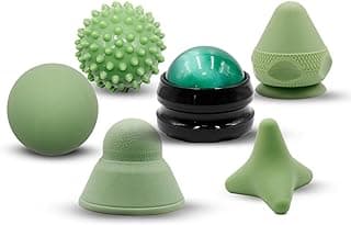 Physical Therapy Pain Relief Massage Ball Set for Trigger Point Release - Myofascial Release Tool & Deep Tissue Massage Set of 6 Pieces - Lacrosse, Spiky, Hand Roller & Mountable Self Massage Ball image