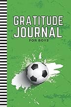 Gratitude Journal For Boys: 6x9 Mindfulness Diary - Quick, Easy, Fun / Soccer Theme on Grunge Green / 6-Month of Daily Templates With Prompts / Gift for Kids Children Teens / Ages 8 - 12 / 10 - 15 image