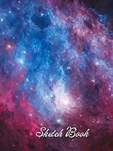 Hardcover Spaced Themed Sketchbook: Notebook for sketches, drawing, idea making, and doodling image