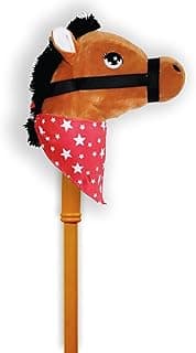 PonyLand: Music Stick Animal - Brown Horse - Music Button, Sturdy Two-Piece Stick W/Colorful Soft Plush Animal Head, Pretend Play Toy, Kids Ages 3+ image