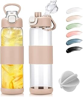 Glass Water Bottle for Protein Mixes 24 oz Protein Shaker Bottles with Whisk Ball Portable Leak Proof Shaker Blender for Fitness BPA Free