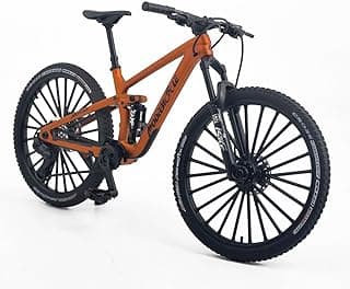 Die-Cast Mountain Bike Toy Downhill Bicycle Model 1:8 Scale Mini DS Cake Topper DH Desktop Decoration Crafts for Cycling Lovers Bike Racers Athletes Children Boys and Girls (Orange)