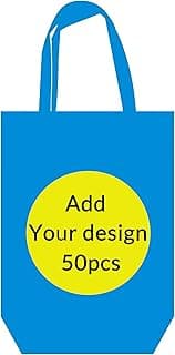 CustomTote Bags Set of 50, Personalized Bulk Pack Reusable Grocery Shopping Travel Promotional Item image
