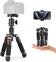K&F Concept Mini Desktop Tripod, 20.5''/ 52cm Compact Desk Tripod with 360 Degree Ball Head, 1/4 inch Quick Release Plate for Camera Video Camcorder, Load up to 13.22 lbs/6 KG image