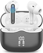 Wireless Earbuds, 2025 Bluetooth 5.4 Headphones in Ear with 4 ENC Noise Cancelling Mic, New Wireless Earphones HiFi Stereo Deep Bass 40H Playtime, LED, in-Ear Bluetooth Ear Buds IP7, Dark Gery