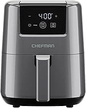 CHEFMAN 2 Qt Mini Air Fryer – Digital Space-Saving Compact Air Fryer with Nonstick and Dishwasher Safe Basket, Quick & Easy Meals in Minutes, Features Digital Timer and Shake Reminder – Grey image