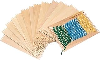 Colorations RLOOM Beginners Wooden Loom, Set of 12, for Kids, Arts & Crafts, Weaving, Craft Activity, Motor Skills, Critical Thinking, Basket, Jewelry, Crochet, Teaching, Educational image