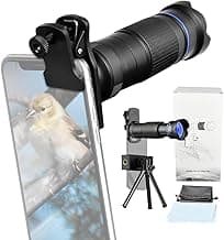 Andoer 36X Telephoto Lens Kit with Mini Tripod, Phone Clip, Holder, Lens Bag, Cleaning Cloth for Hiking, Camping, Wildlife Observation, Moon, Sports, Game, Concert Watching
