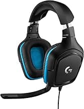 Logitech G432 Wired Gaming Headset, 7.1 Surround Sound, DTS Headphone:X 2.0, Flip-to-Mute Mic, PC (Leatherette) Black/Blue image